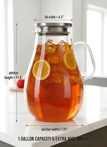Infusion Pro Pitcher for iced tea and lemonade at the table.
