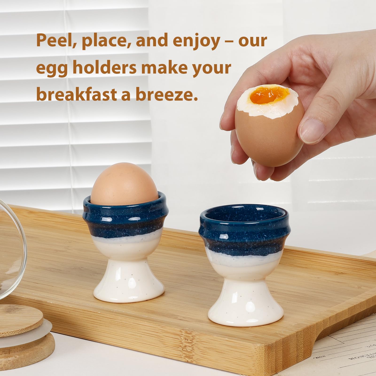 INGOFIN ceramic egg cups are dishwasher safe for easy cleanup