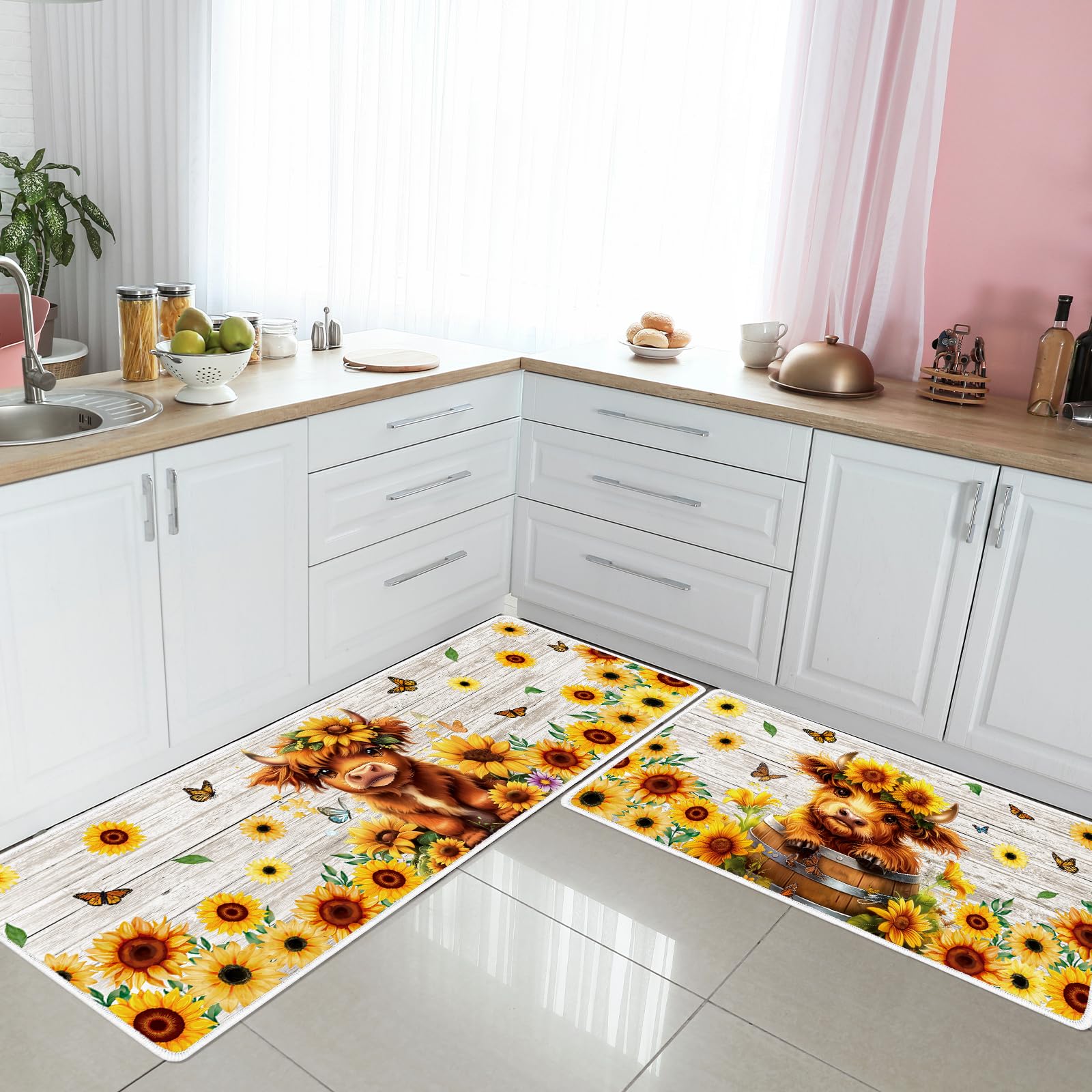 InIsaJace farmhouse style mats add warmth and practical absorbency.