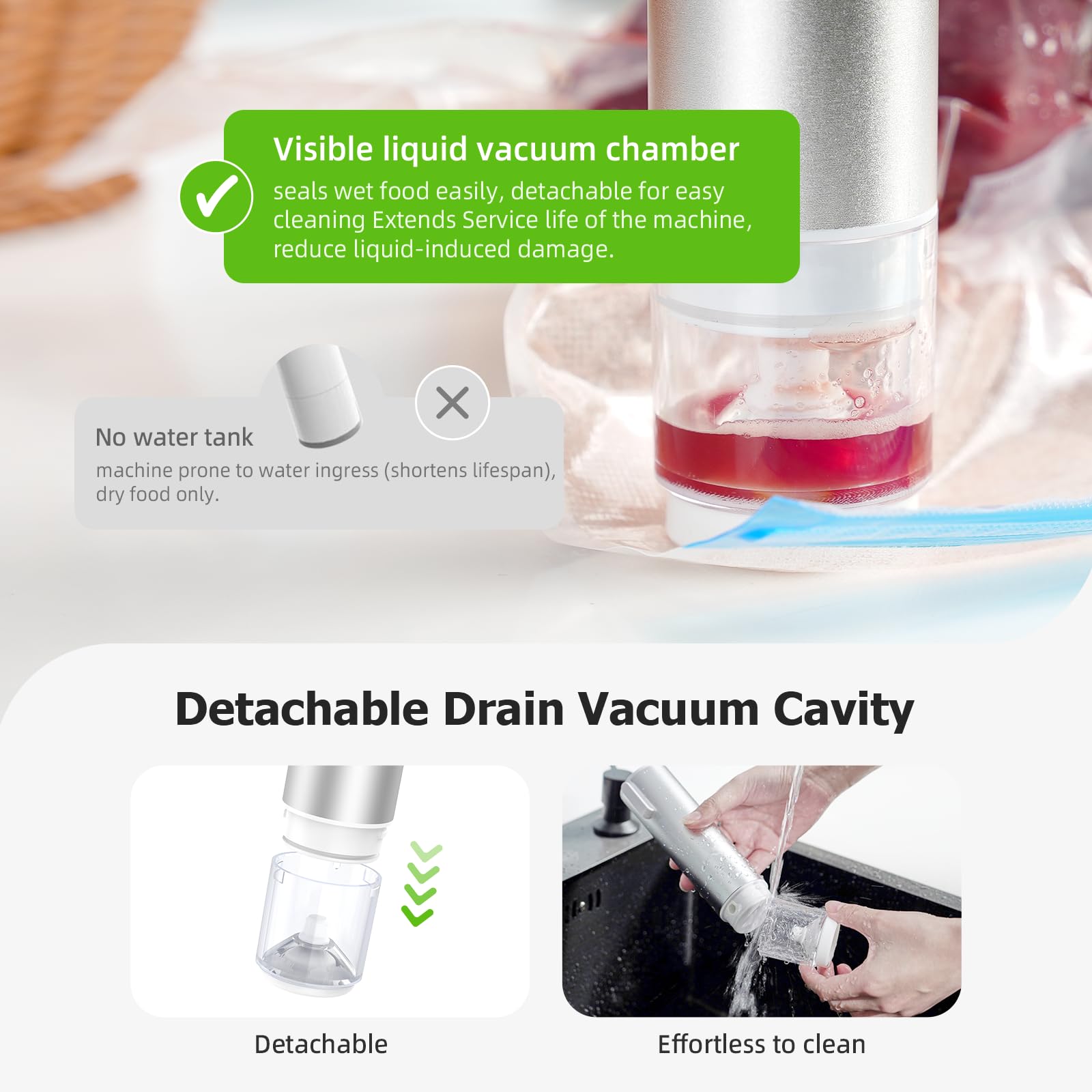 Inkbird vacuum sealer shows battery display during operation