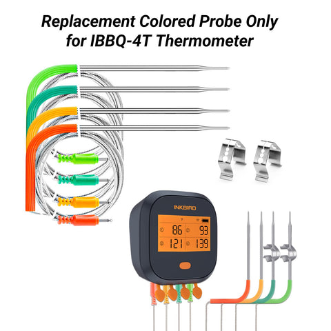 Inkbird IBBQ-4T yellow replacement probe helps differentiate meats while tracking temps.