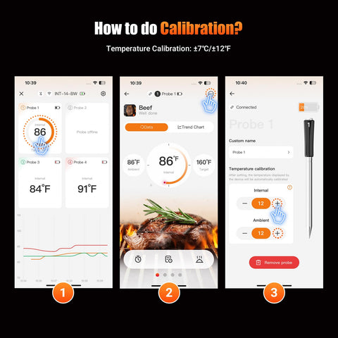 Inkbird INT-14-BW offline storage and app sync for smart cooking.