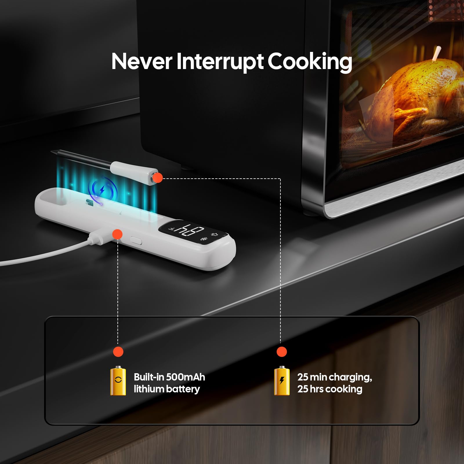 Versatile use on grill or in kitchen with this compact unit for everyday cooking.