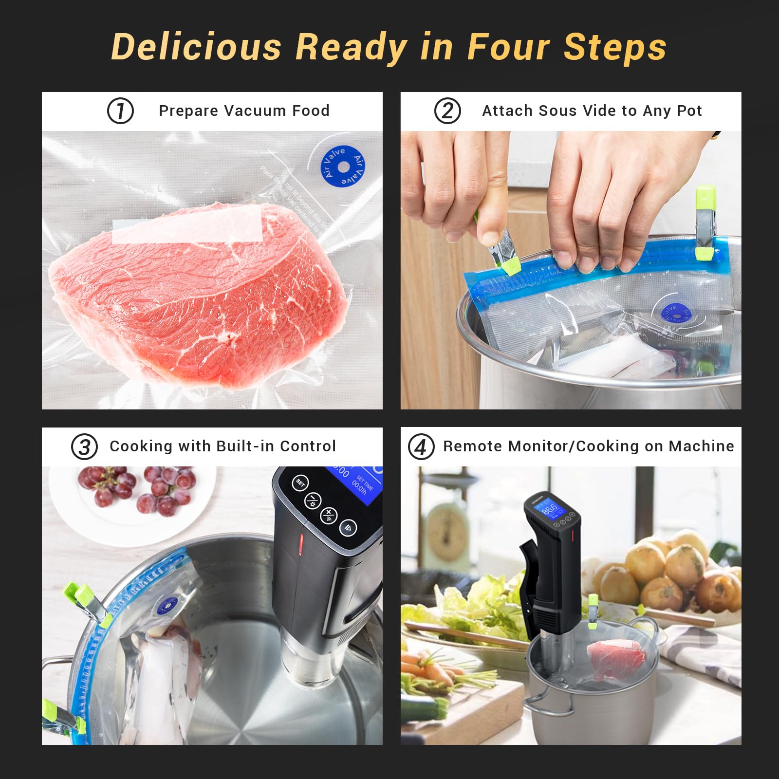 Inkbird sous vide cooker 99-hour timer enables long, precise scheduling