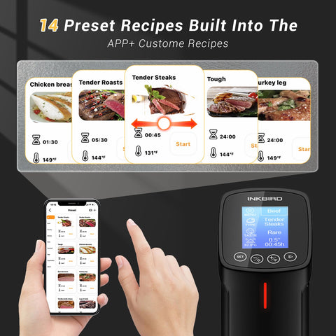Inkbird sous vide cooker app control demonstrates remote monitoring and adjustment