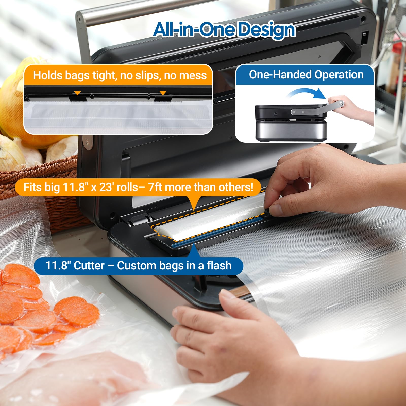 Inkbird vacuum sealer canister system attached for container sealing.