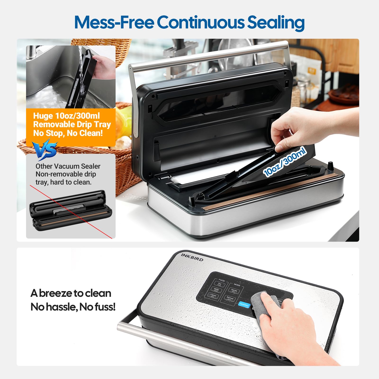 Inkbird vacuum sealer dry mode sealing nuts and dry foods.