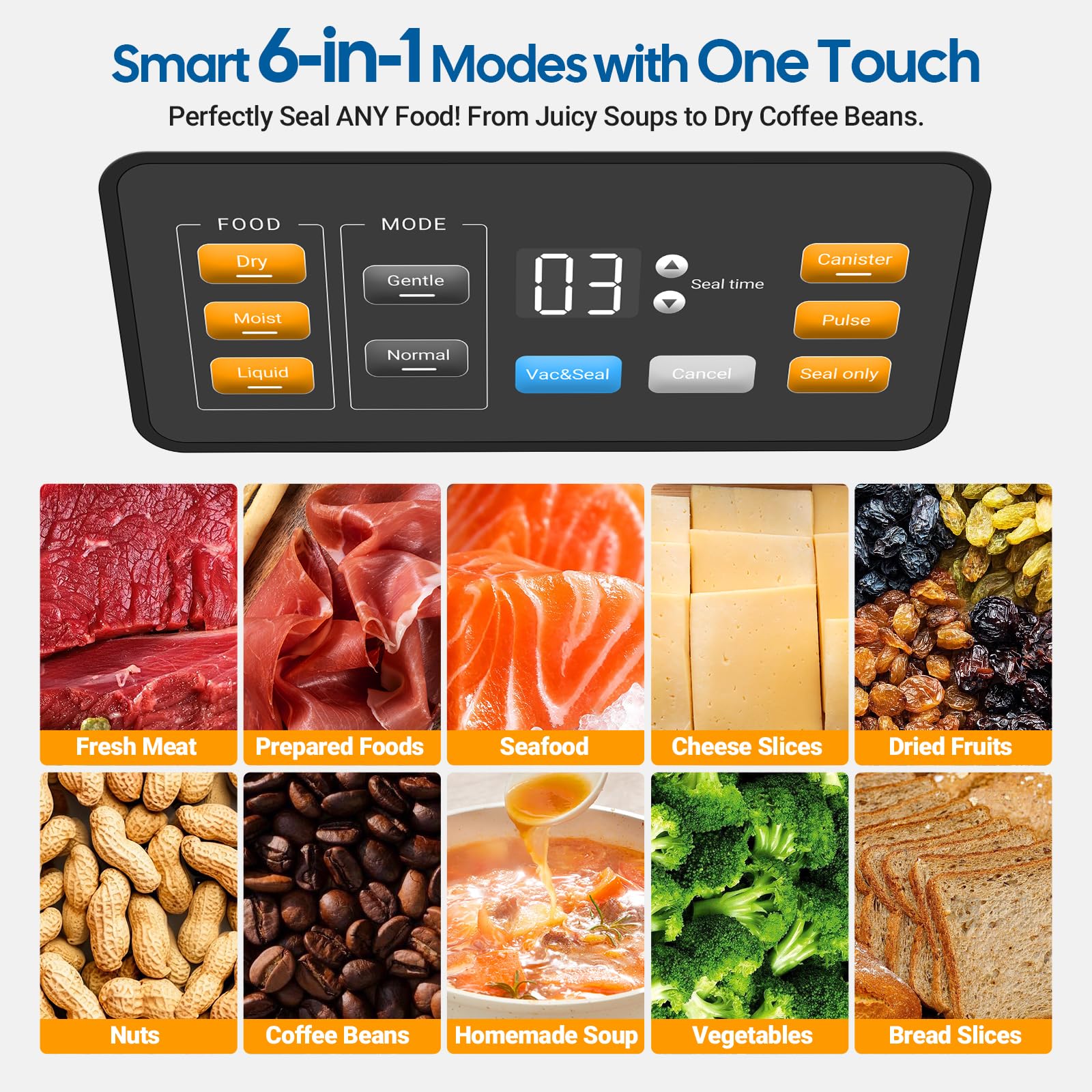 Inkbird vacuum sealer moist mode used for marinated meats and vegetables.