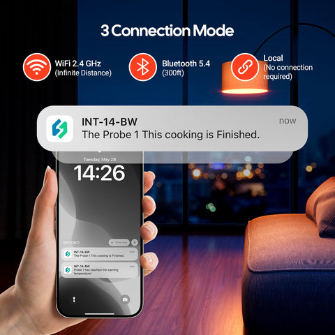 Inkbird WiFi app control enables remote monitoring while hosting