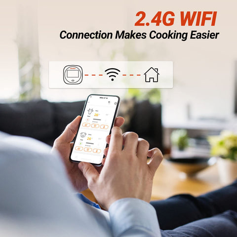 Inkbird app control view showing remote temperature monitoring.