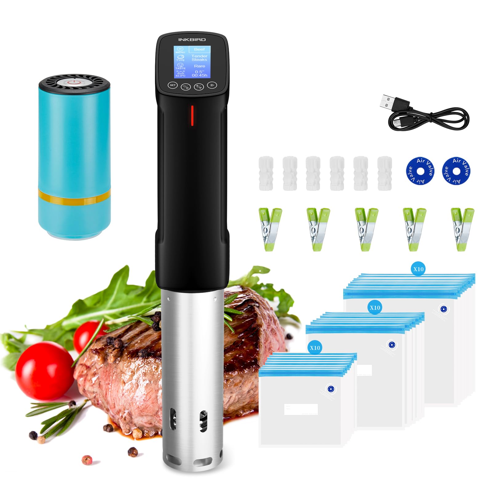Inkbird WiFi sous vide cooker with app control for precise meals