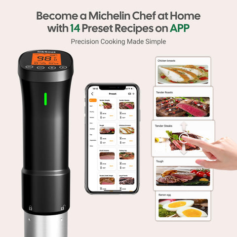 InkSous WiFi sous vide app setup demonstrates remote control