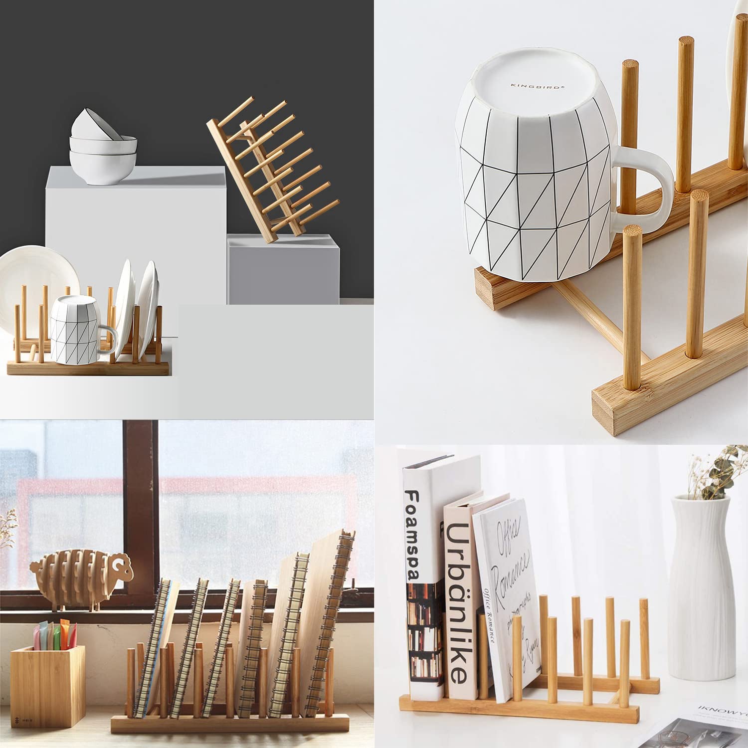 INNERNEED bamboo rack assembly photo outlines easy twist-and-fit setup.