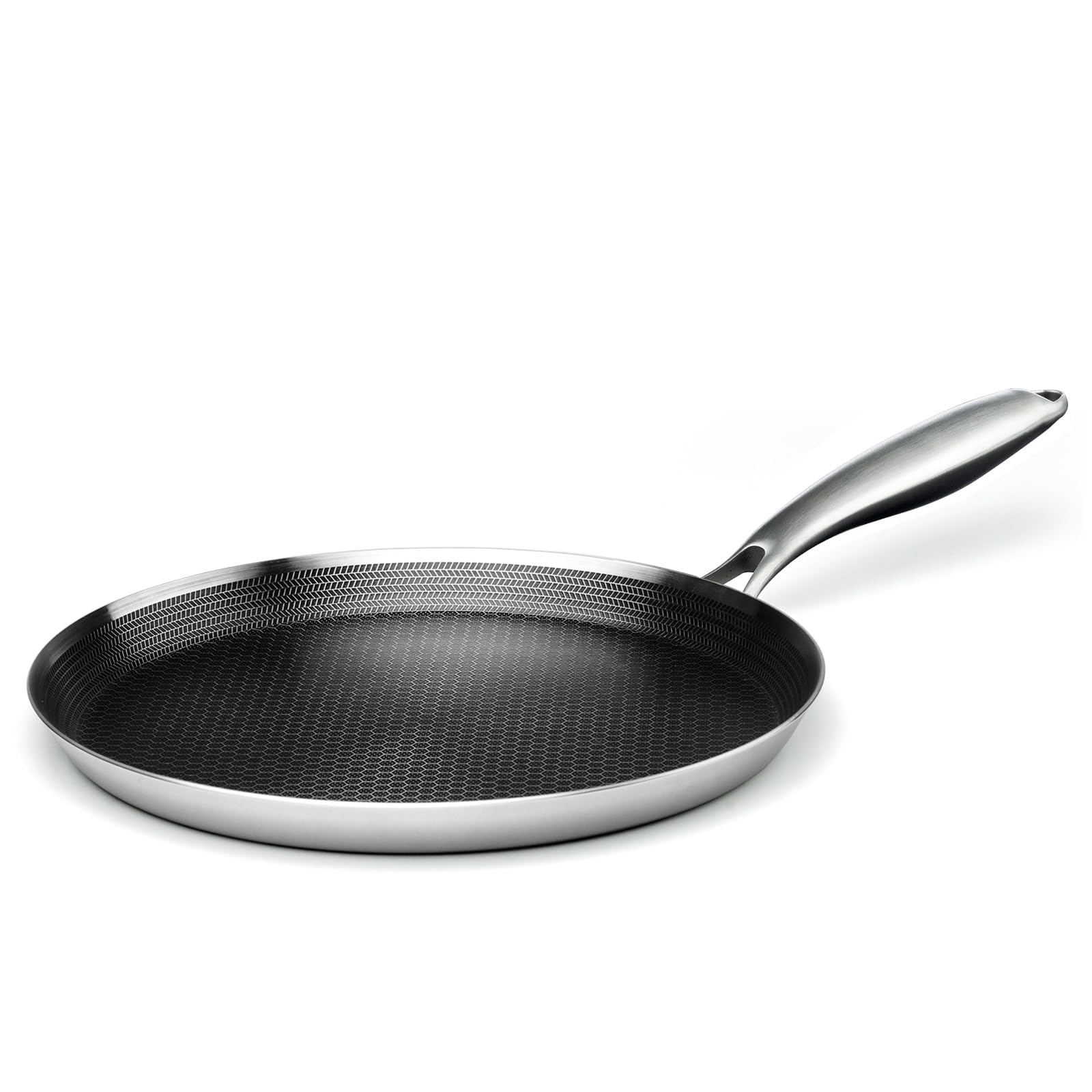 Innerwell 11-inch crepe pan with honeycomb coating for smooth release.