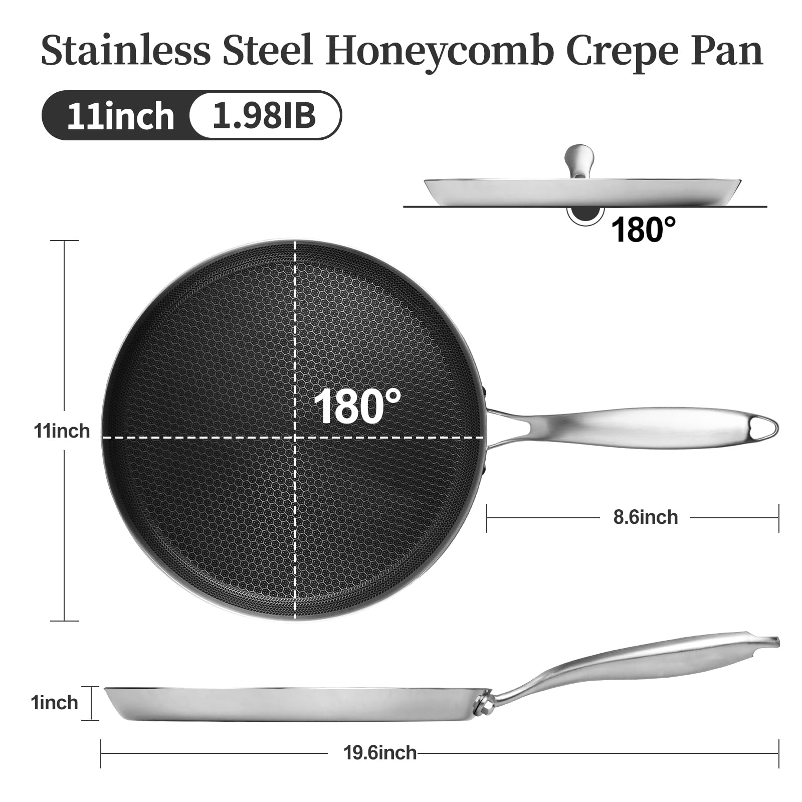 Flat base and raised edge design of Innerwell pan aid even spreading.
