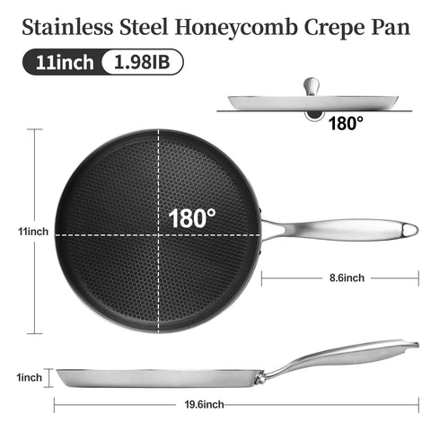 Flat base and raised edge design of Innerwell pan aid even spreading.