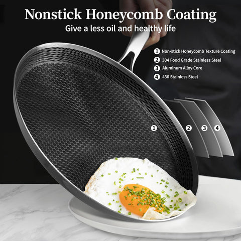 Innerwell crepe pan honeycomb coating close-up for easy release