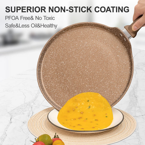 Innerwell crepe pan with induction-ready base for even heating