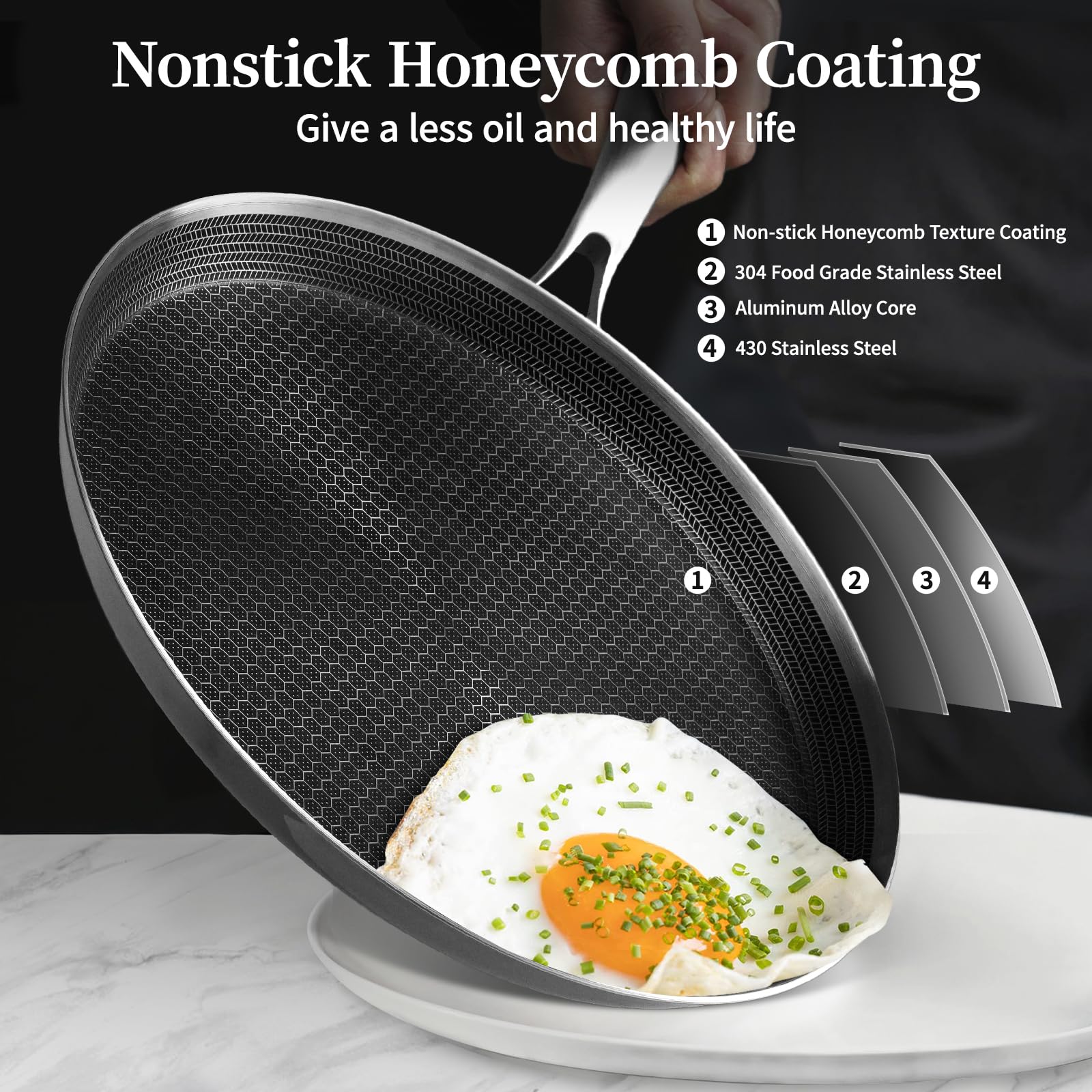 Innerwell crepe pan surface detail highlighting nonstick texture for easy cooking.