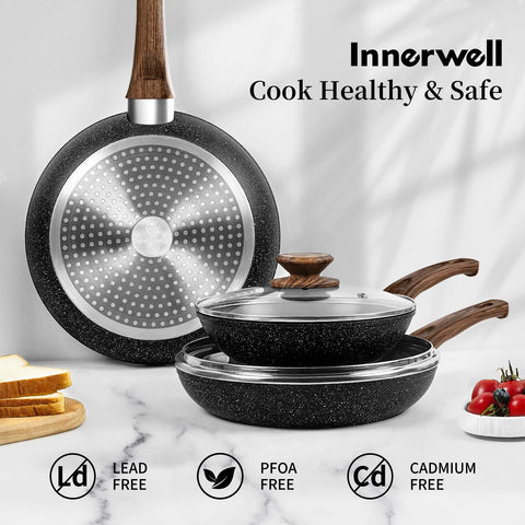 Innerwell gift-ready frying pan set, ideal for holidays and new kitchens.