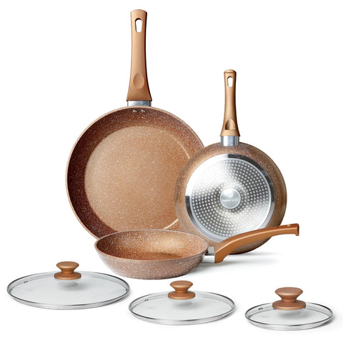 Innerwell granite 3pc egg pan 8in with lid for easy fried eggs.