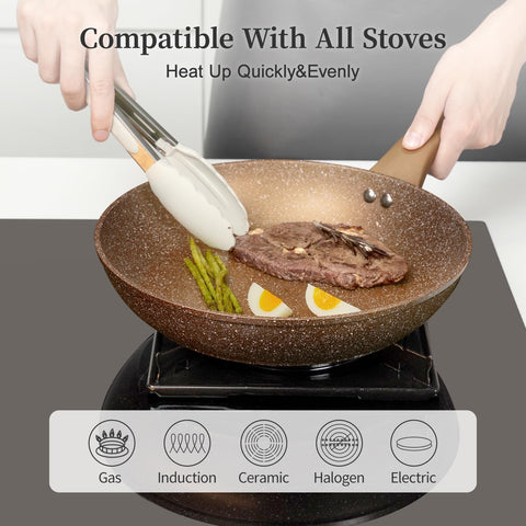 Innerwell granite 3pc induction-compatible base distributes heat evenly on any stove.