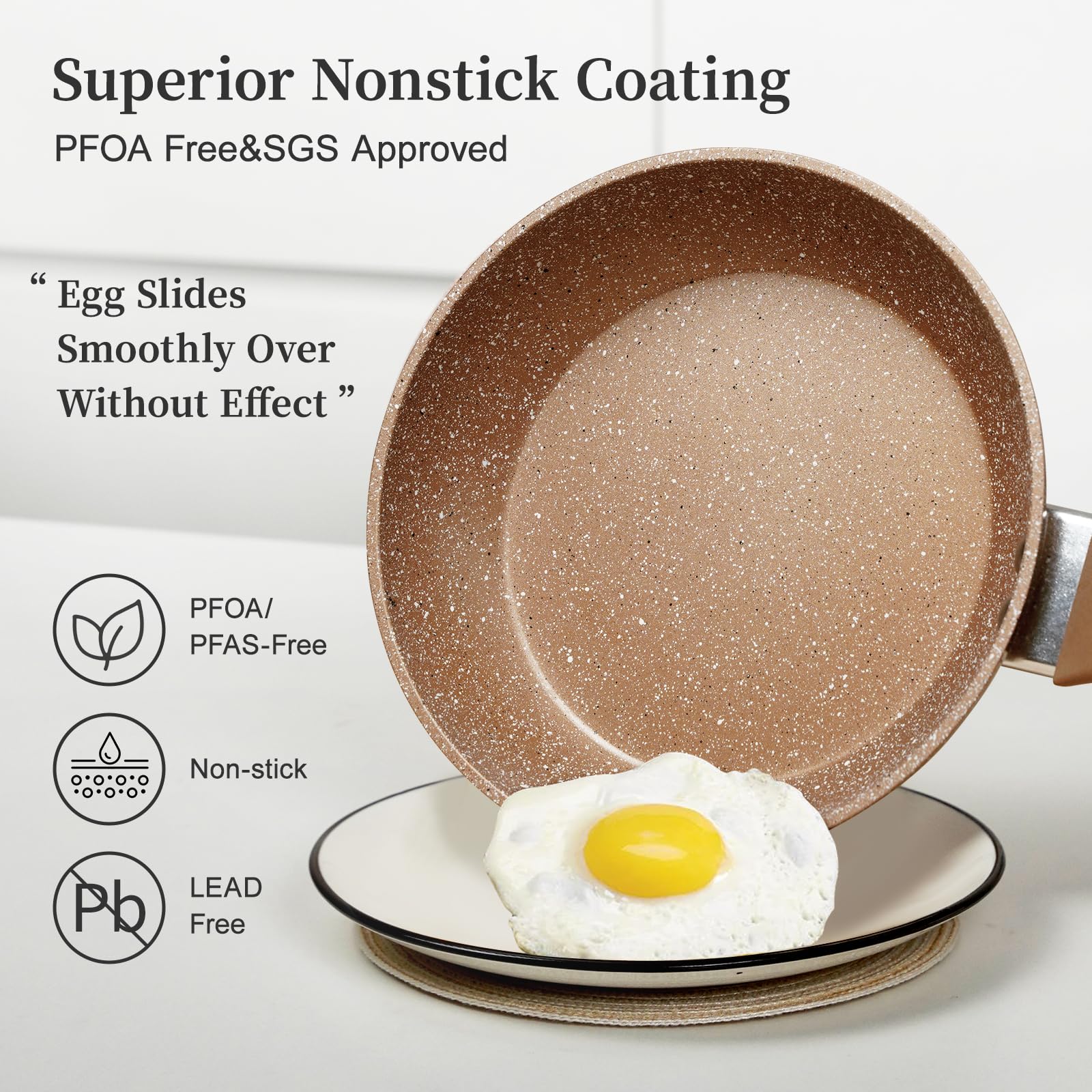Innerwell granite 3pc 11in skillet with lid great for family meals.