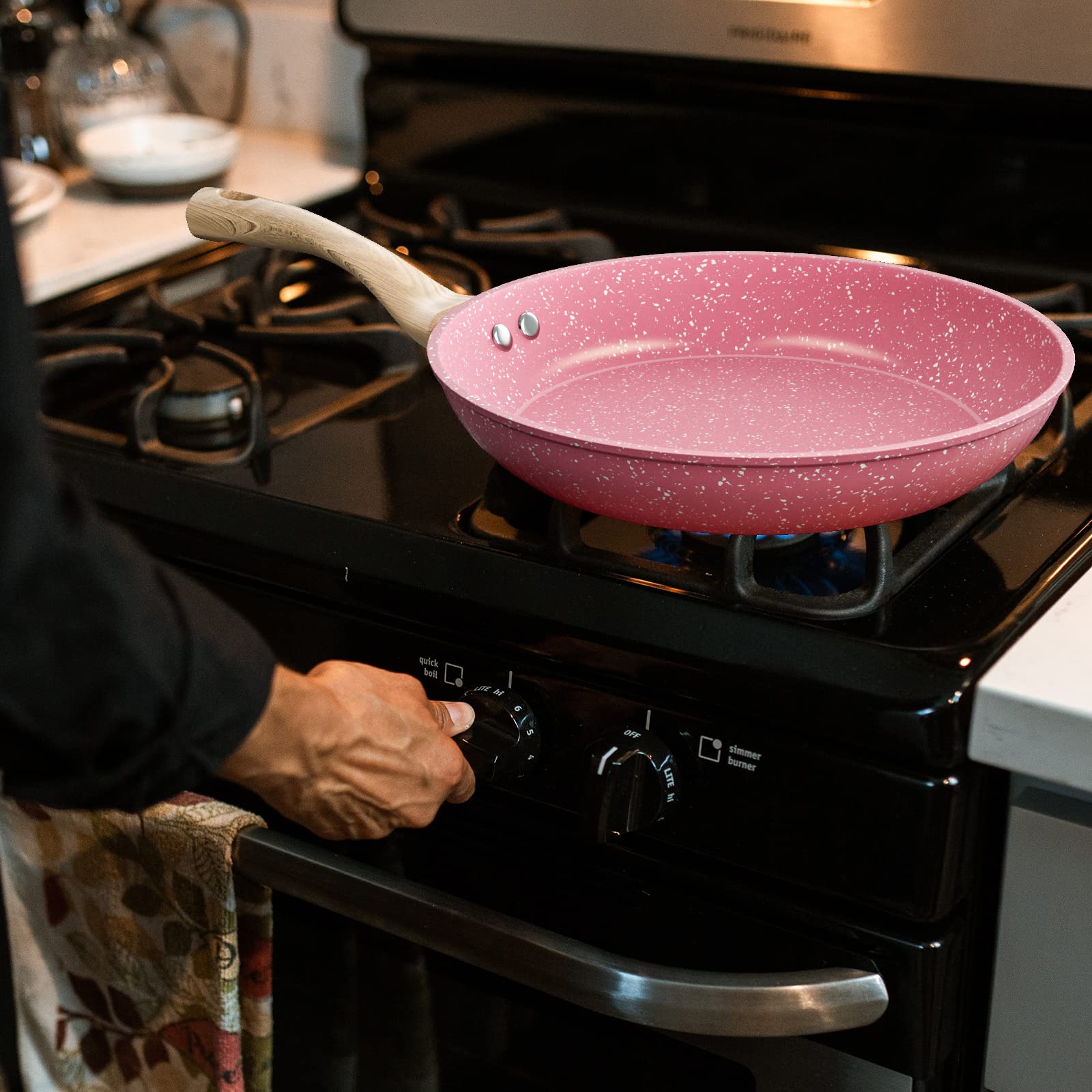 Innerwell frying pan is induction compatible for versatile stoves.