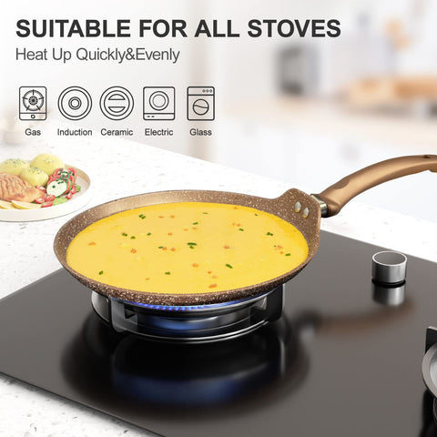 Innerwell lightweight crepe pan with ergonomic handle for easy flipping