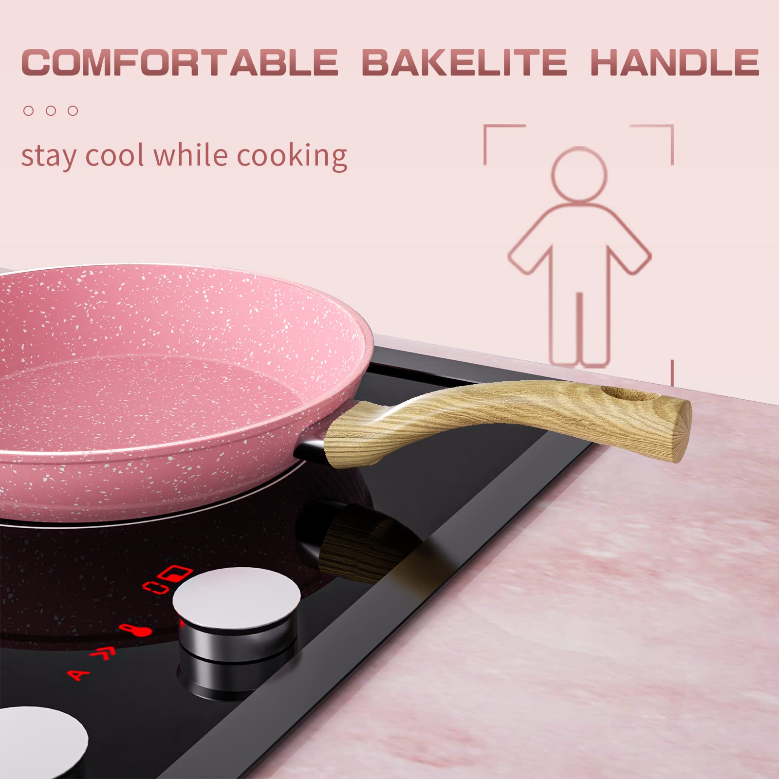 Innerwell nonstick coating closeup highlighting granite texture for healthy cooking.