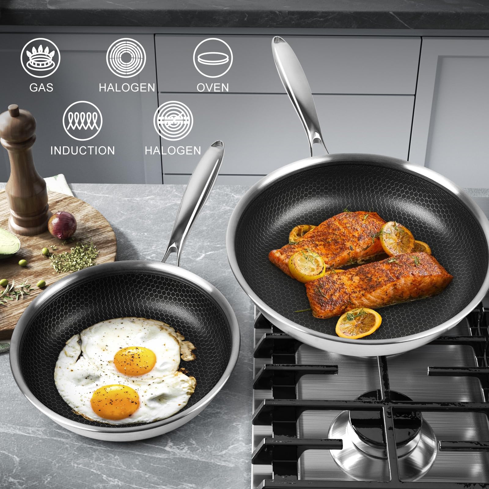 Innerwell nonstick-honeycomb-bottom enables easy food release and quick cleanup.