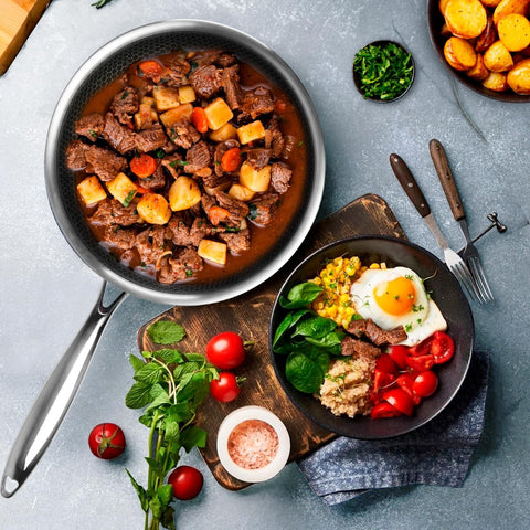 Innerwell oven-safe-482f allows finishing dishes in the oven.