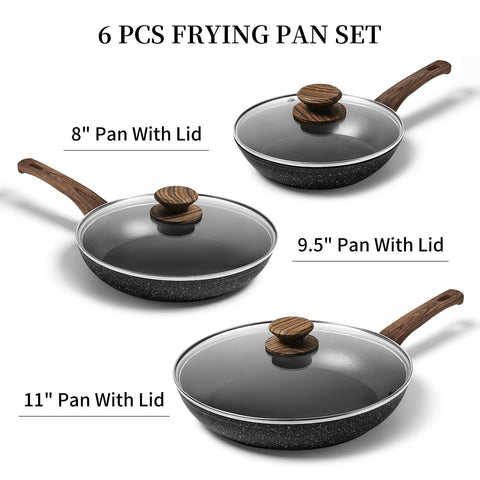 Innerwell pans on different stoves demonstrating universal compatibility.