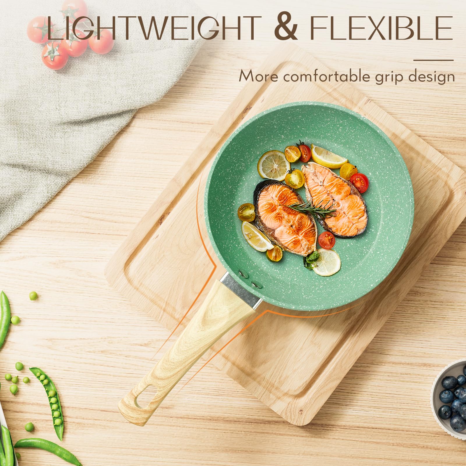Innerwell PFOA free coating nonstick performance for healthier everyday cooking.