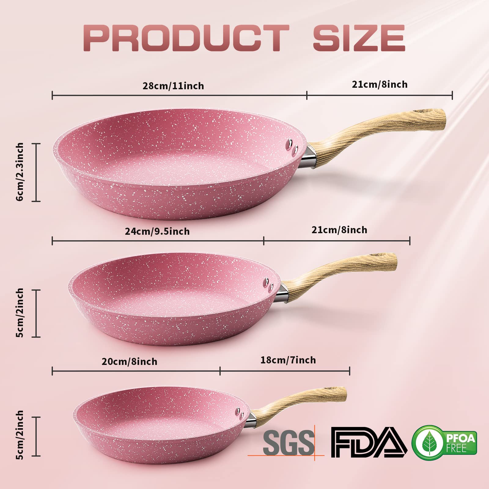 Innerwell pink 9.5in egg pan for versatile sautéing with minimal oil.