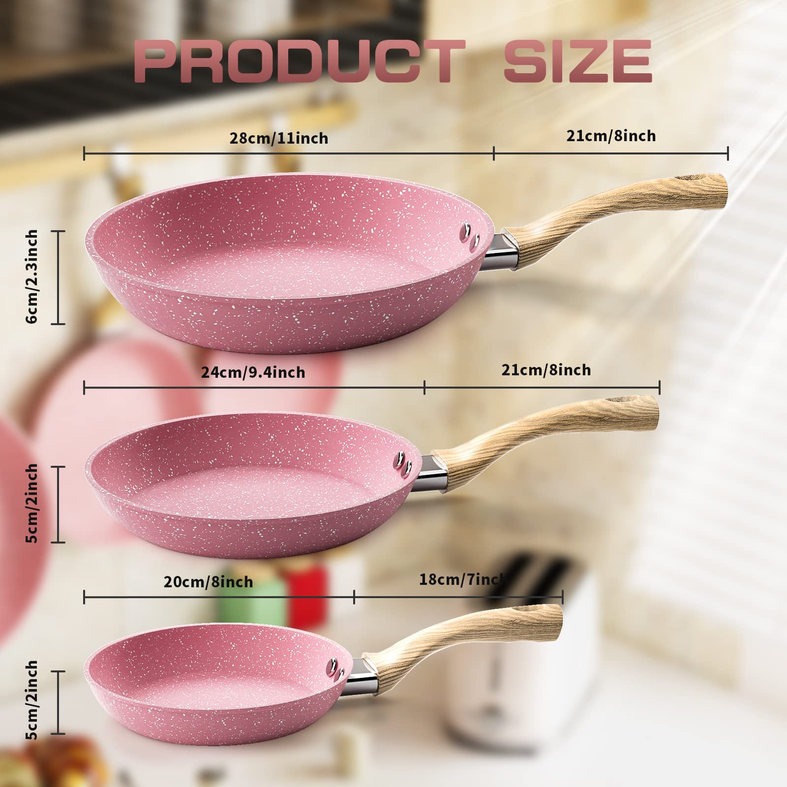 Dishwasher-safe Innerwell pink egg pan simplifies cleanup after meals.