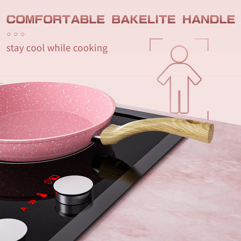 Top view of Innerwell pink egg pan showing compact design and even heating.