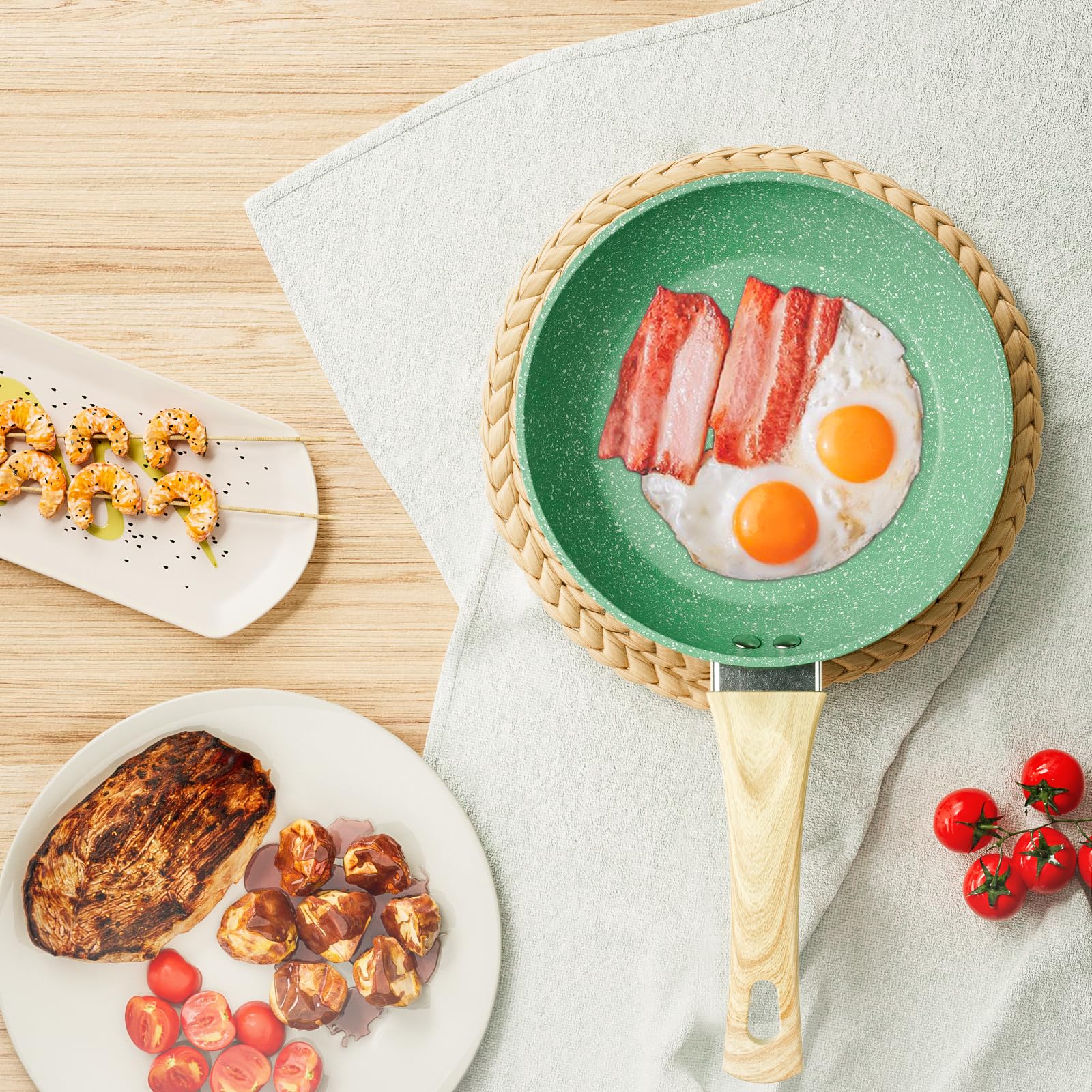 Innerwell stovetop friendly pan compatible with gas electric and induction.