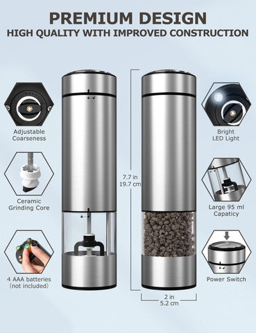 innhom electric salt grinder battery operated for cordless convenience and portability