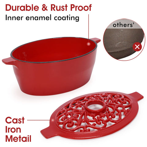 INNO STAGE enamel-coated iron construction resists rust over time.