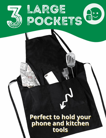 InnoBeta front pockets apron, keeps phone and pens within easy reach.