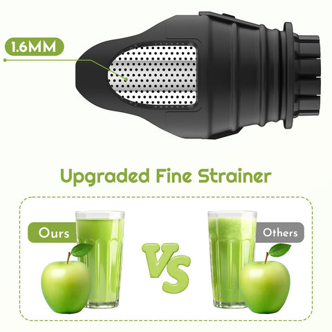 InnoMoon cold press juicer basket highlighting efficient juice extraction.