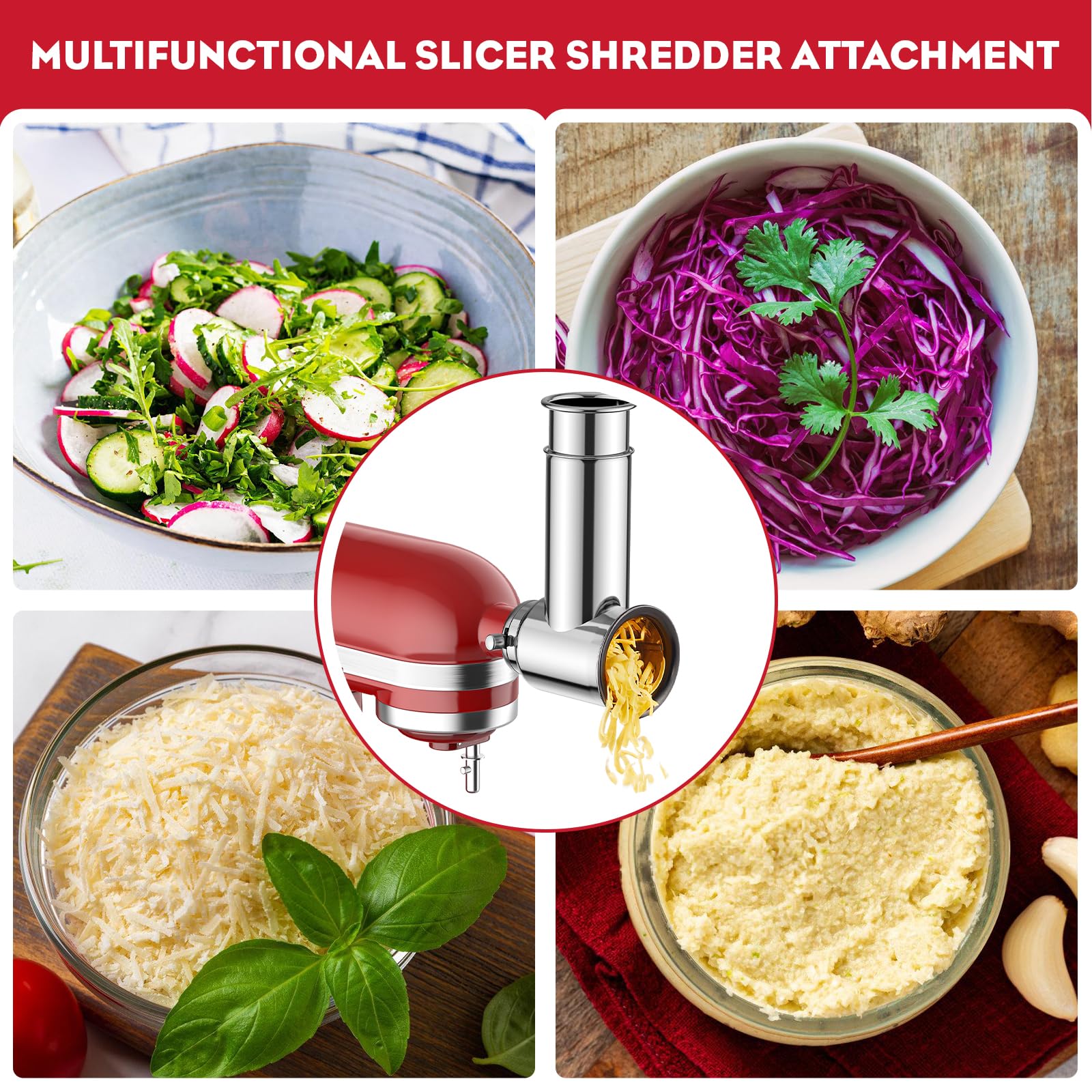 InnoMoon dishwasher-safe shredder simplifies cleanup after prep tasks.