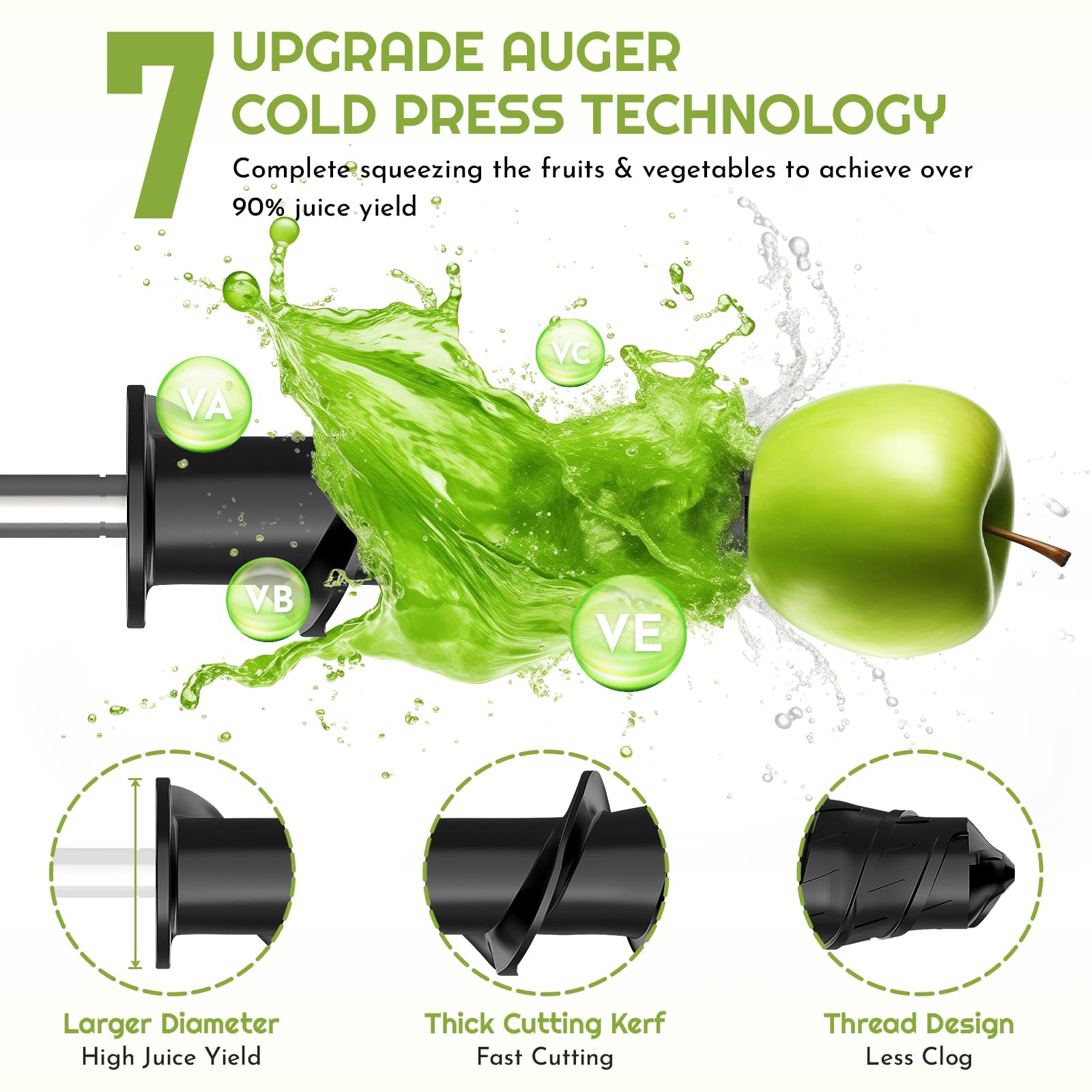 InnoMoon cleaning brush and three-part juicer attachment for easy cleanup.