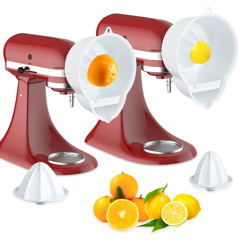 InnoMoon juicer attachment with two reamers demonstrates citrus versatility