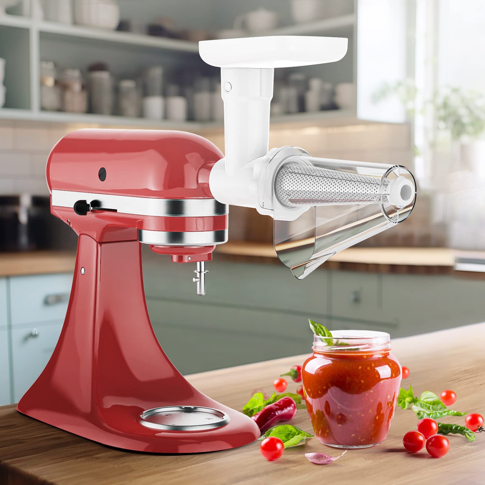 InnoMoon meat grinder attachment creates fresh burgers with simple operation.
