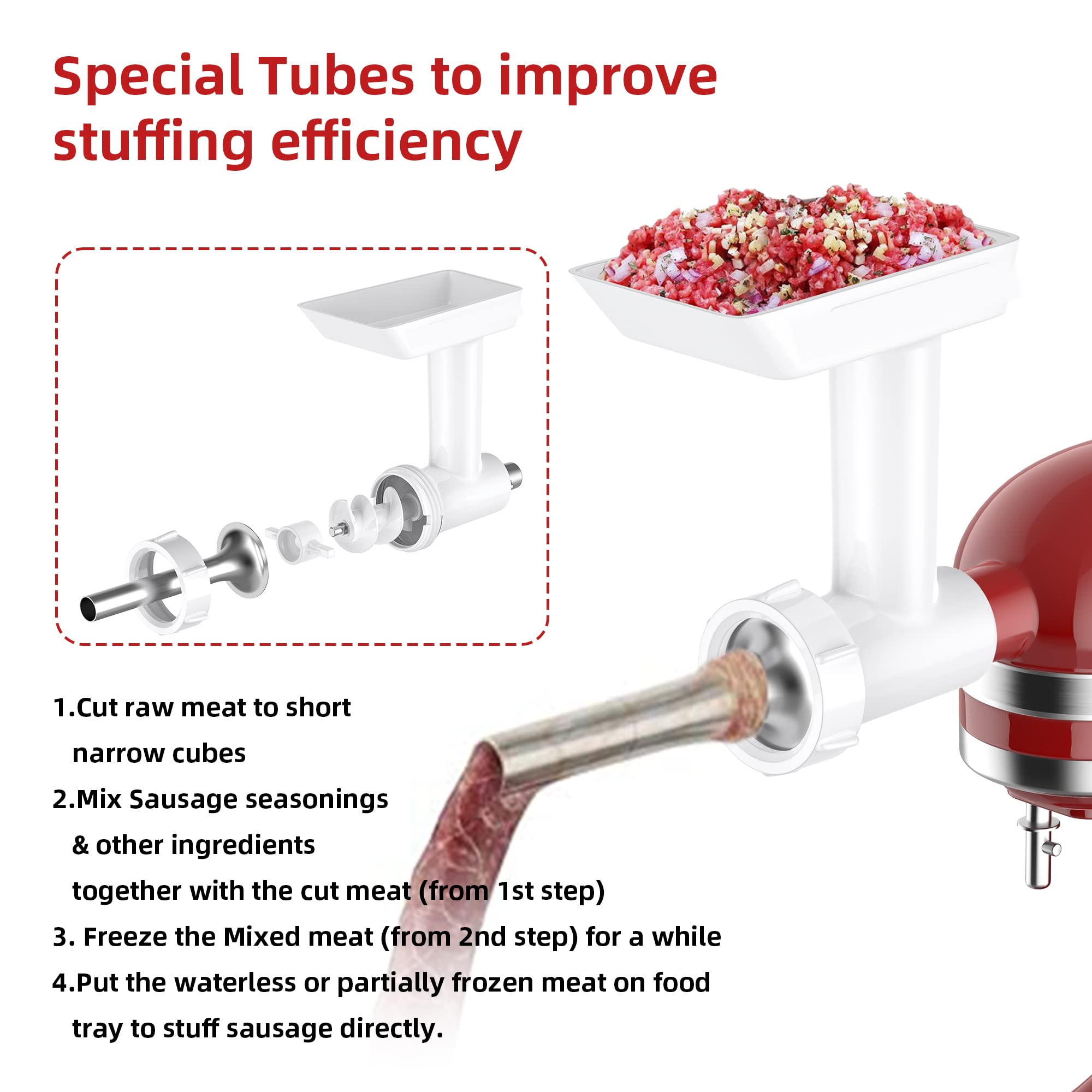 InnoMoon retainer ring on FGA fits KitchenAid for smooth stuffing