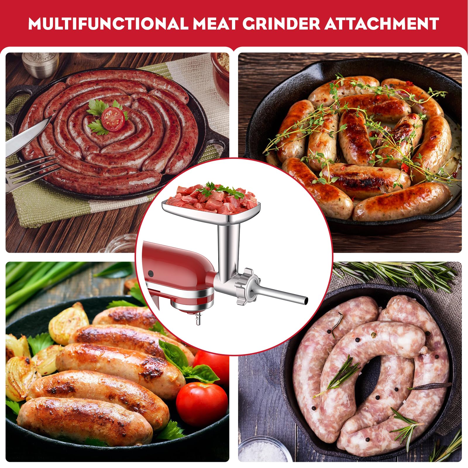 InnoMoon sausage stuffer tubes enable easy homemade sausages with controlled stuffing.