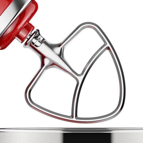 InnoMoon stainless flat beater for KitchenAid, durable surface for smooth mixing.
