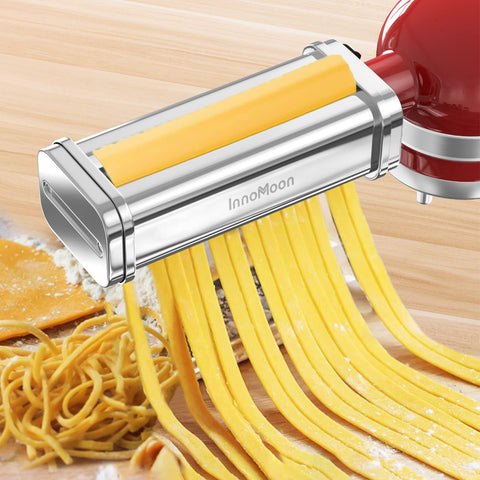 InnoMoon thickness settings dial adjusts dough thickness for diverse pasta.